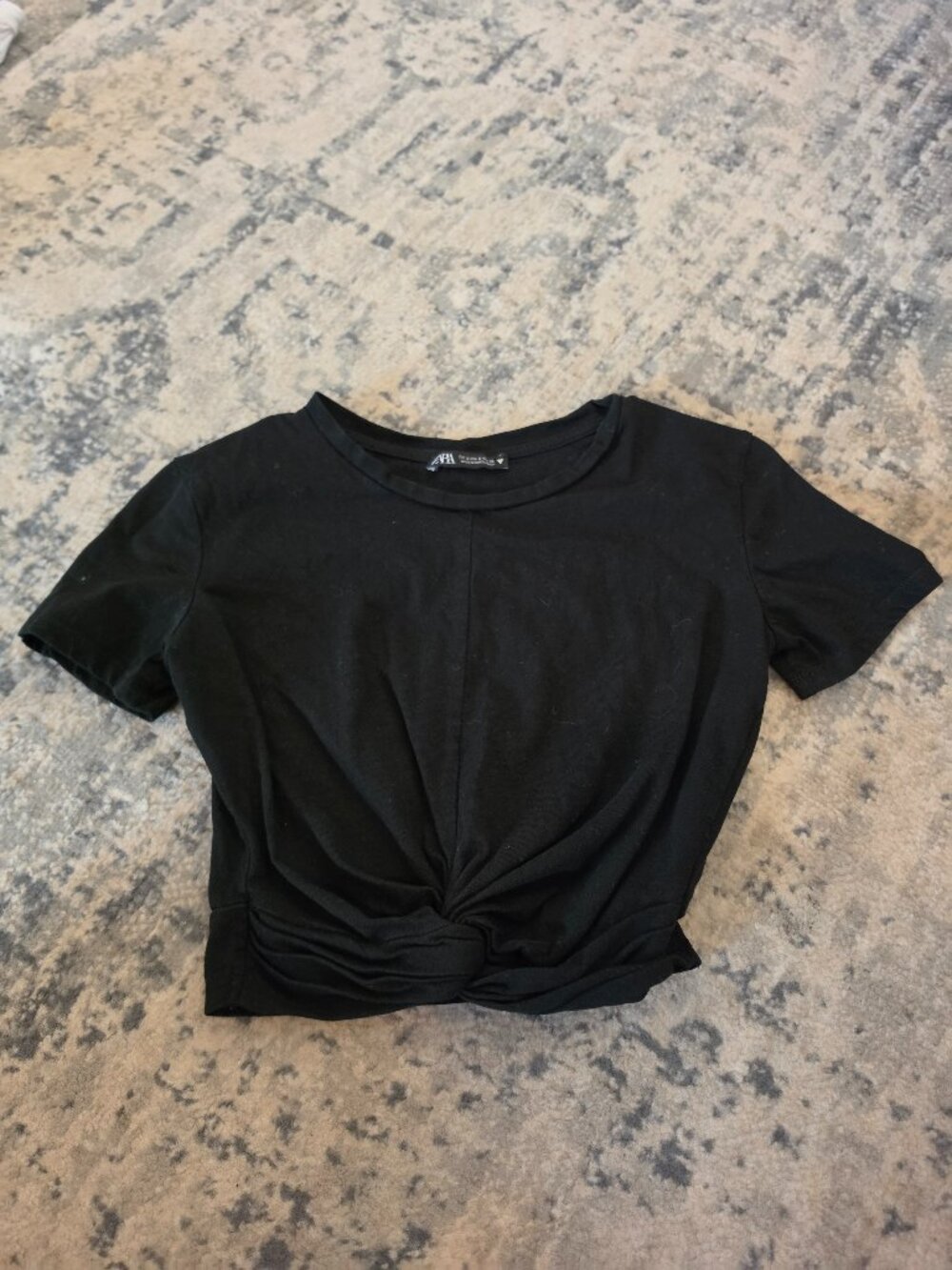 Zara black crop top size small